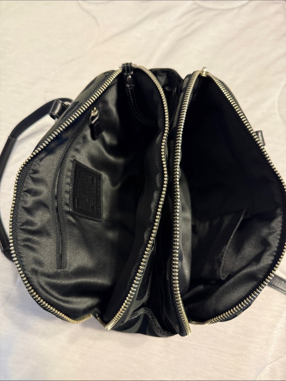 Coach Black Signature Jacquard Shoulder Bag with Charms - Picture 8 of 10